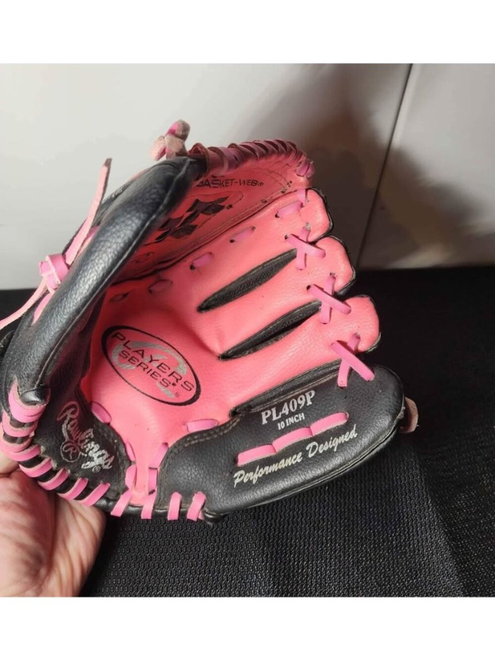 Rawlings PL409P Pink Black Players Preferred Baseball Glove 10"
